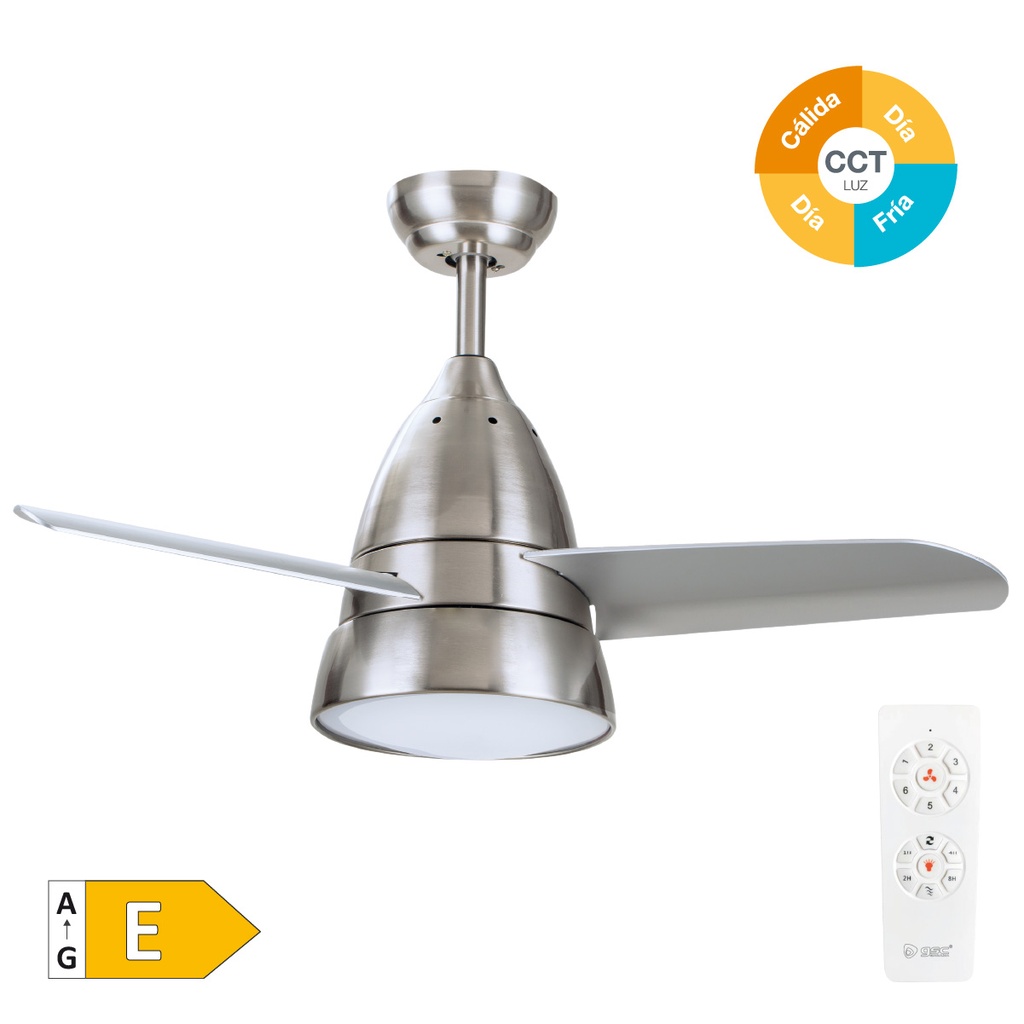 Kidau 36' ceiling fan with remote control CCT 3 blades Nickel