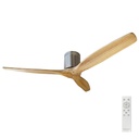 Mucari 52' DC ceiling fan with remote control CCT 3 blades Nickel/Wood