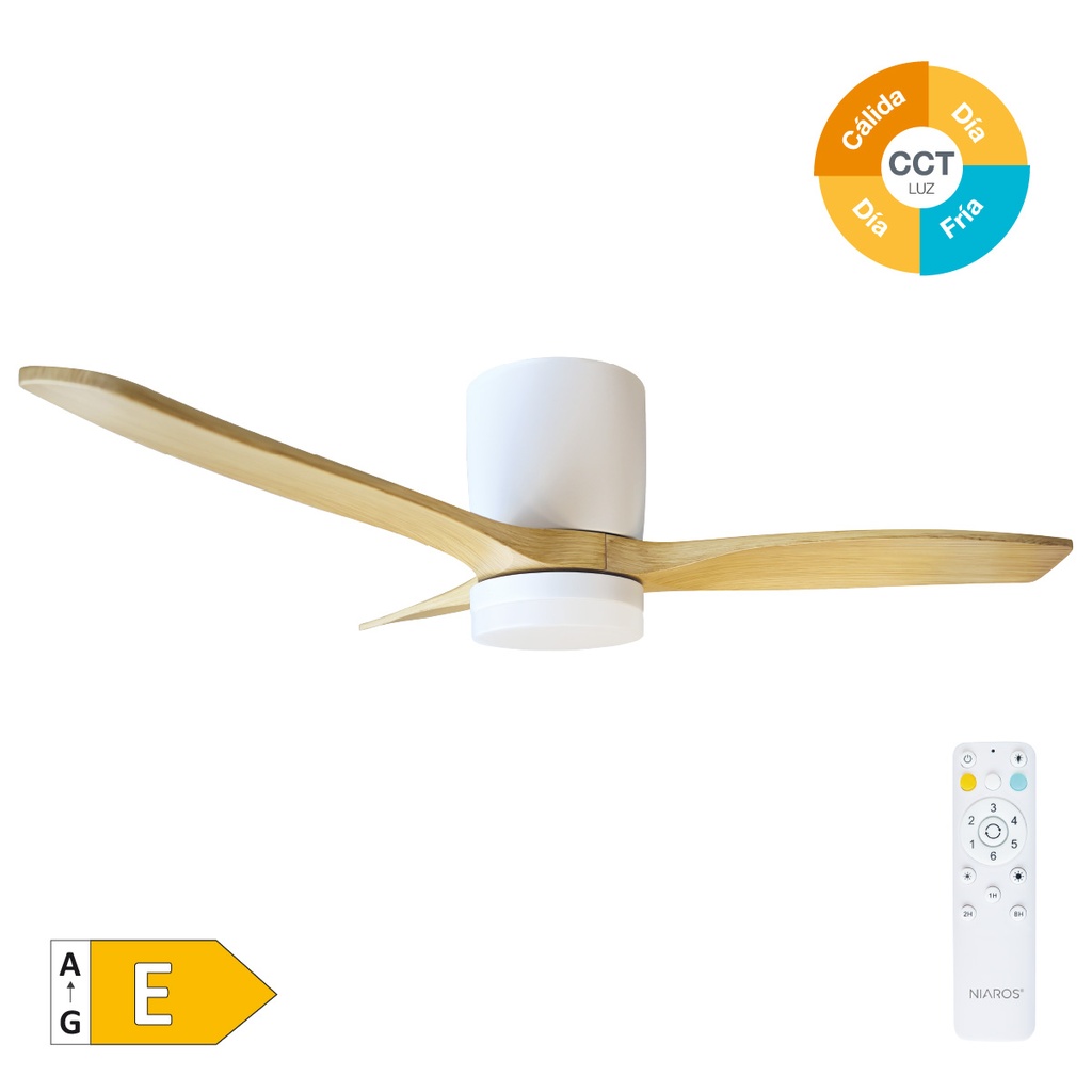 Matipa 42' ceiling fan with remote control CCT dimable 3 blades White