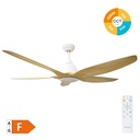 Ventilador de teto Kilwa com luz CCT regulável e controlo remoto Ø152 5 pás DC Branco