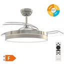 Lugela 42' DC ceiling fan with remote control CCT 3 retractable blades transparent Nickel