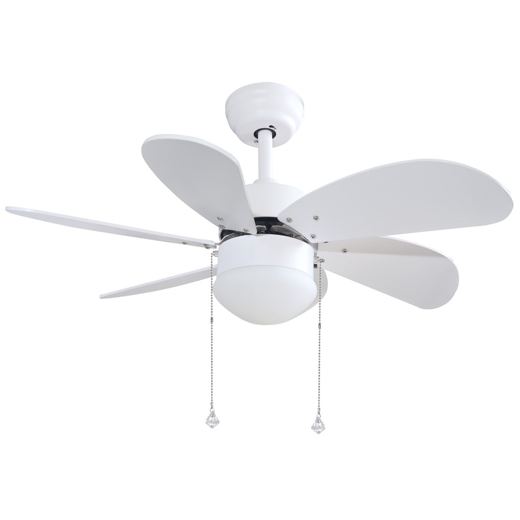 32' DC ceiling fan 2XE27 lampholder White