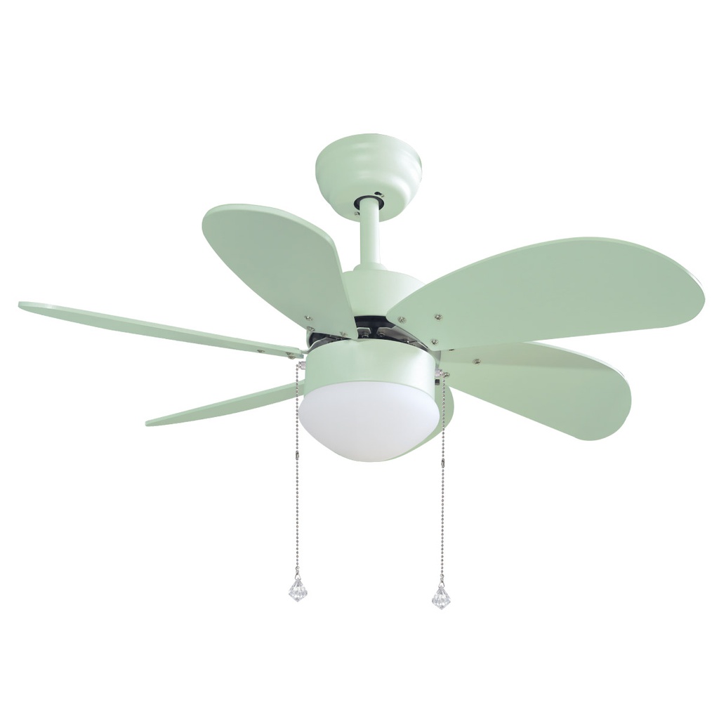 Ventilador de teto Larde 2xE27 Ø82 6 pás DC Verde