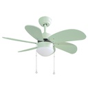 32' DC ceiling fan 2XE27 lampholder Green