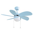 32' DC ceiling fan 2XE27 lampholder Blue