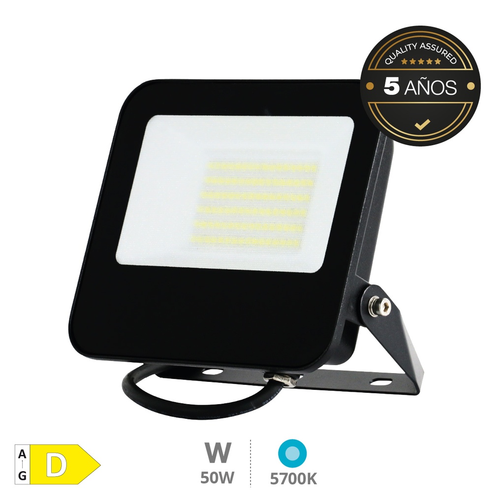 Proyector aluminio LED 50W 5700K IP65 Negro - Pro Line