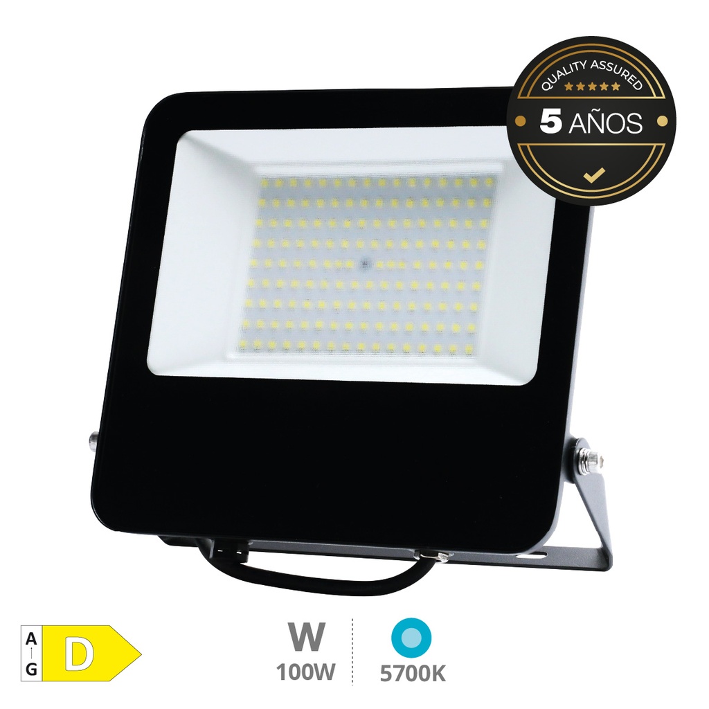 Proyector aluminio LED Serie Liwale 100W 5700K IP65 Negro - Pro Line