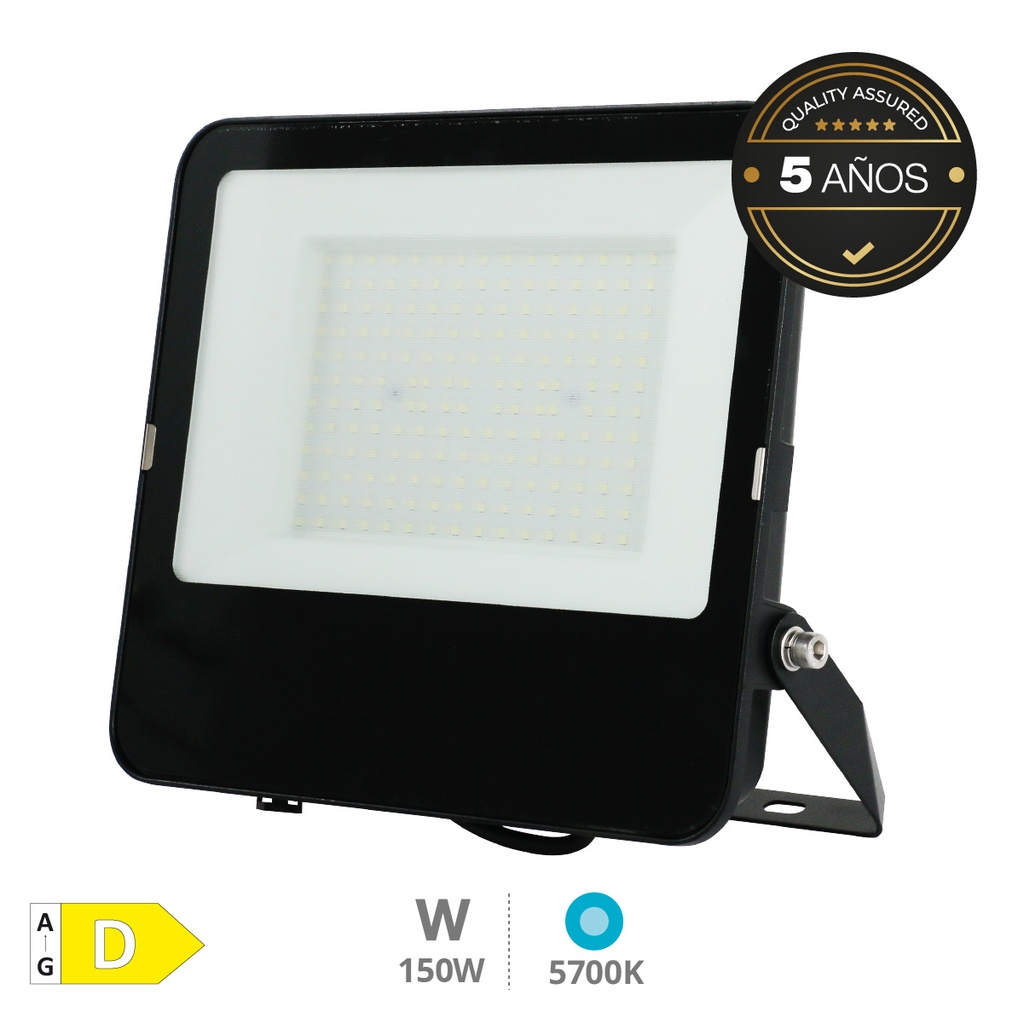 Proyector aluminio LED Serie Liwale 150W 5700K IP65 Negro - Pro Line