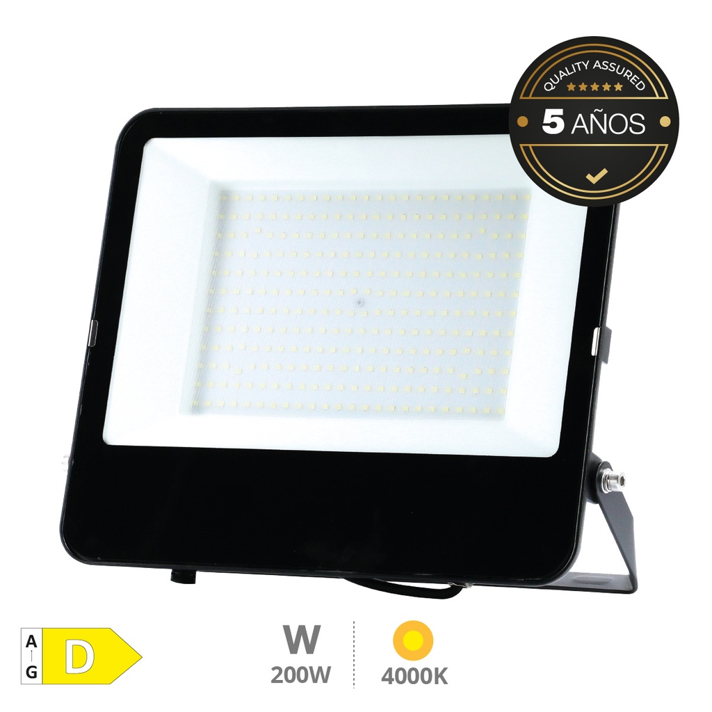 Proyector aluminio LED Serie Liwale 200W 4000K IP65 Negro - Pro Line