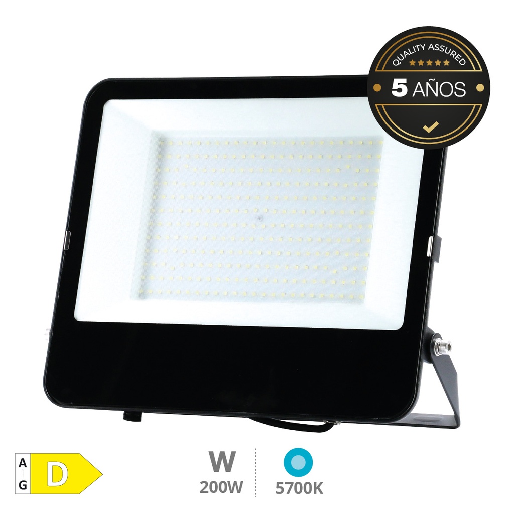 Proyector aluminio LED Serie Liwale 200W 5700K IP65 Negro - Pro Line