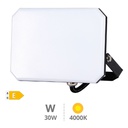 Aluminum LED floodlight 30W 4000K matt difusser IP65 Black