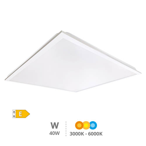 Gilé LED recessed backlit panel 40W 3000K-4000K-6000K UGR<19 60x60cms. White 