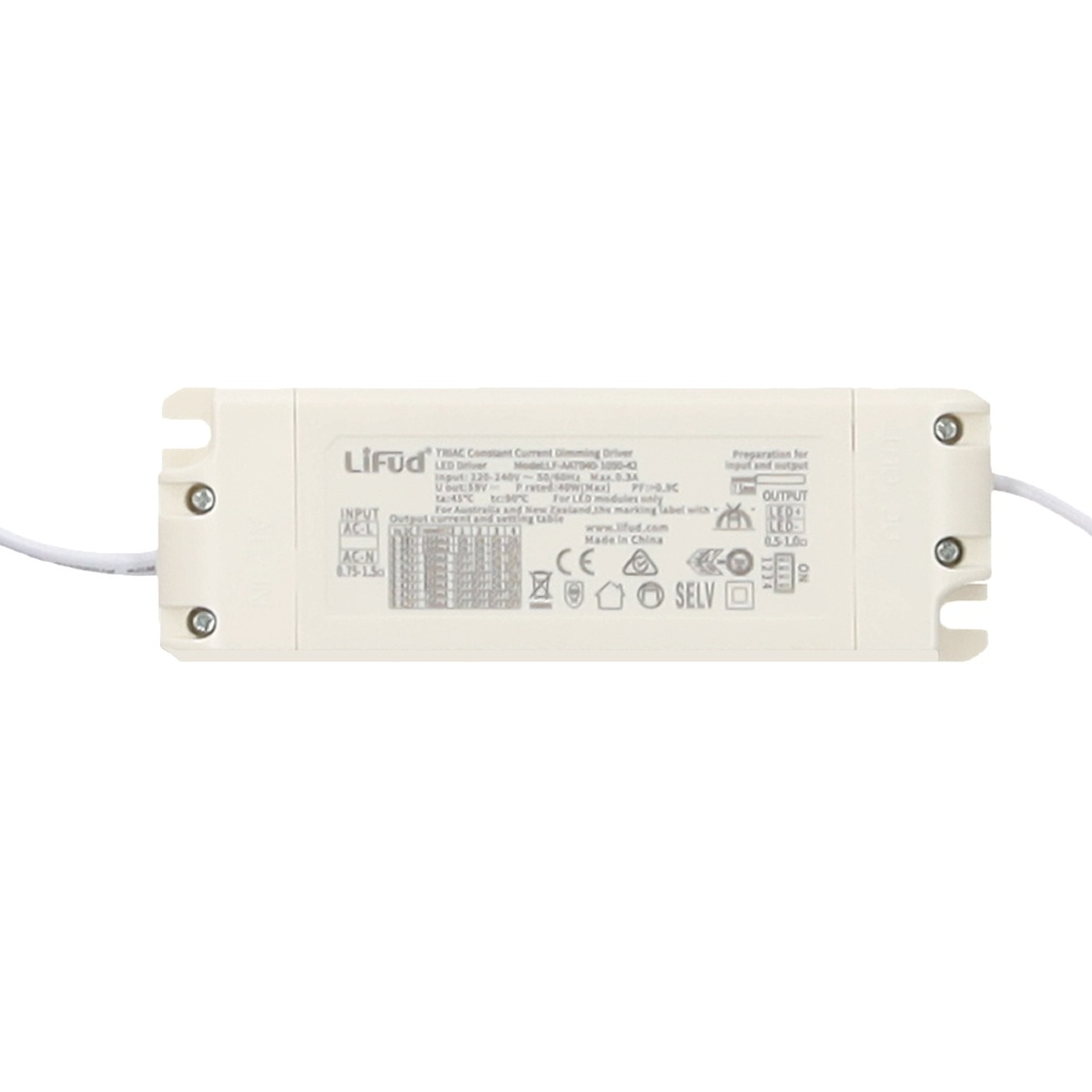 Driver LIFUD regulable TRIAC para paneles LED salida 30 - 42V