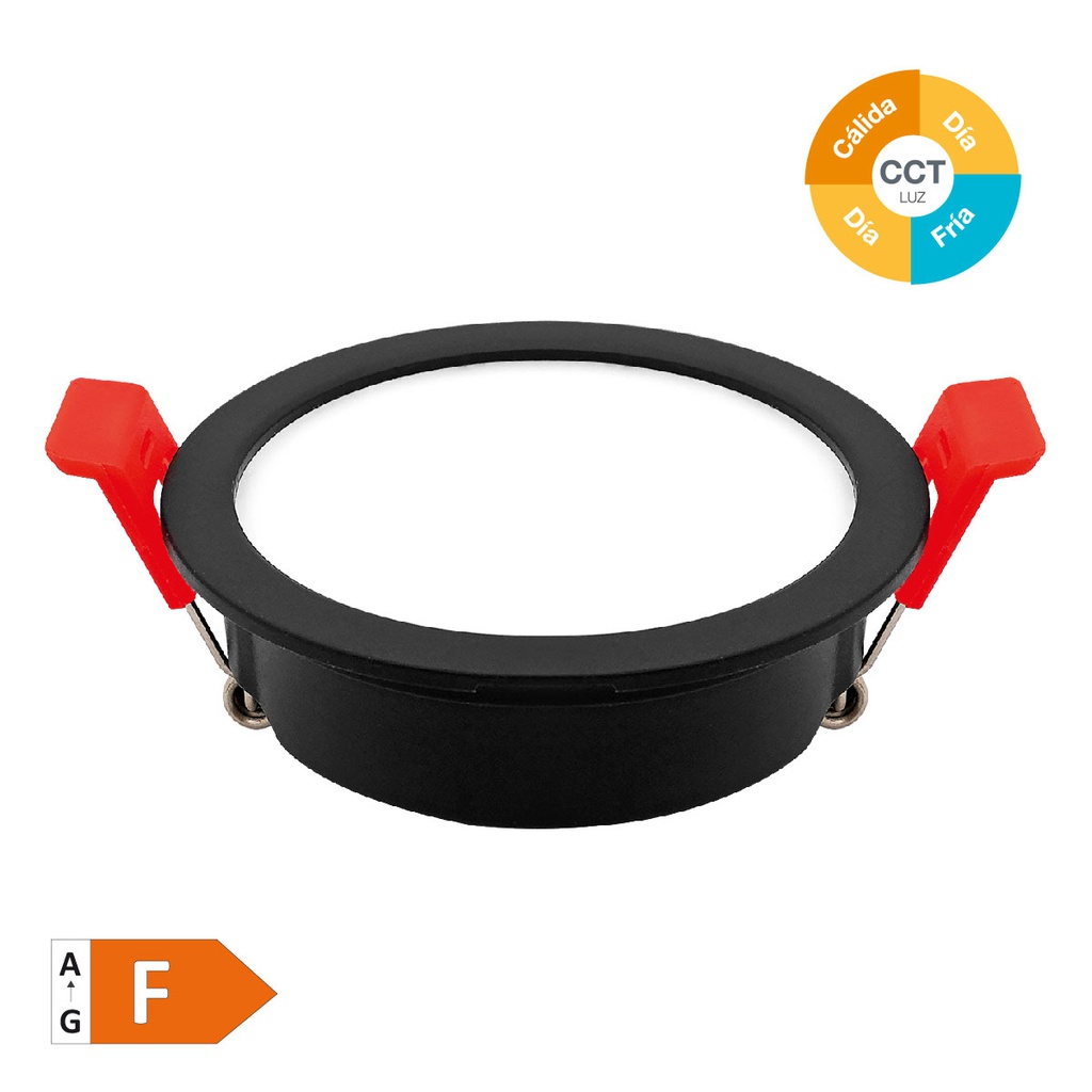 LED recessed rounded fixture 7W 3000K-4000K-6000K Black