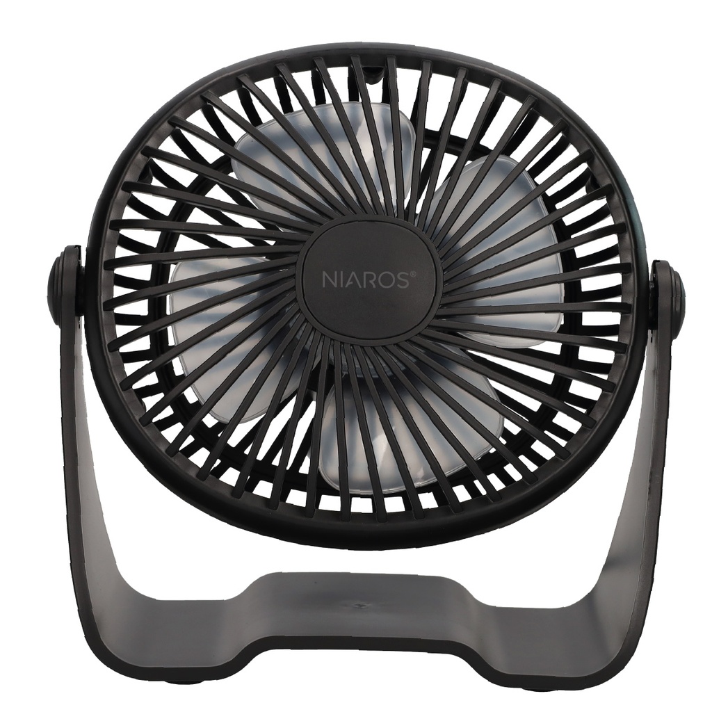 Mini ventilador de mesa USB Alua Ø15cm 3W Preto