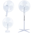 3 in 1 fan (table, wall, stand) 43cm Ø 45W White