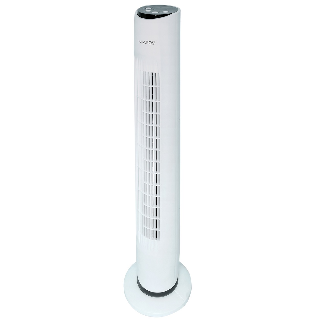 Nandi Tower fan with remote 45W White