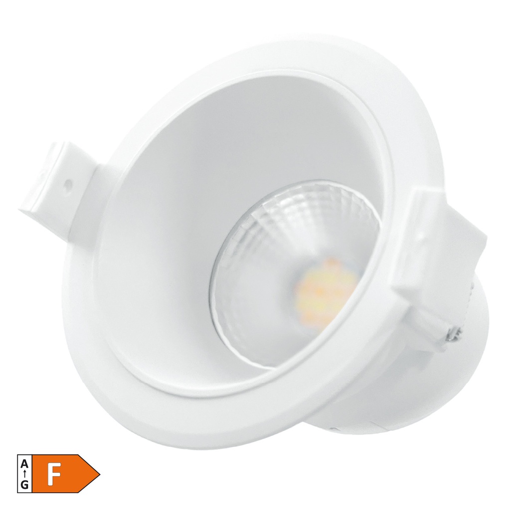 Aro rendondo empotrable LED Mandani 7W 3000-4000-6500K antideslumbramiento Blanco