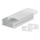 Kit perfil aluminio traslúcido superficie 2M para tiras LED hasta 20mm