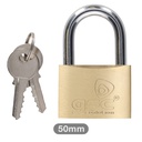 Brass padlock short neck steel 50mm 2 keys - BOX OF 6