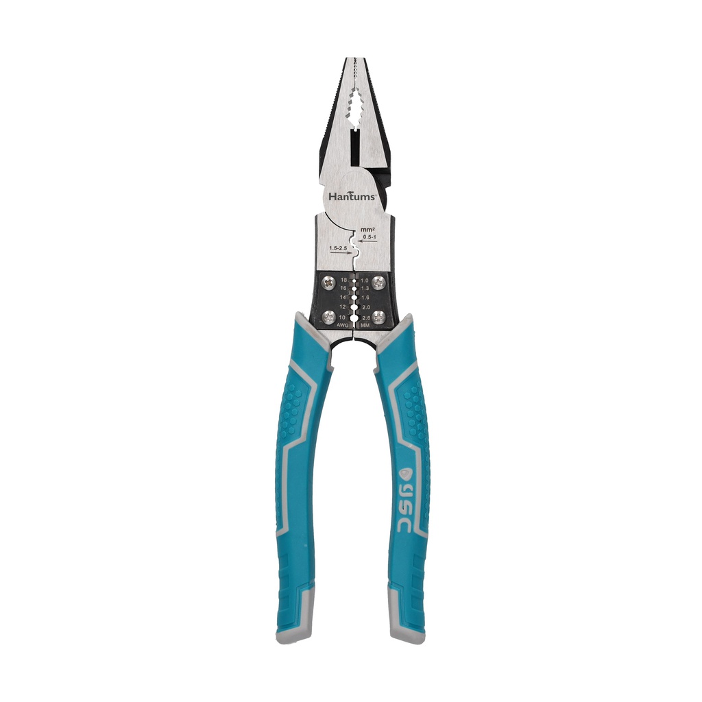 Universal profesional pliers 215mm with wire stripper and crimping tool