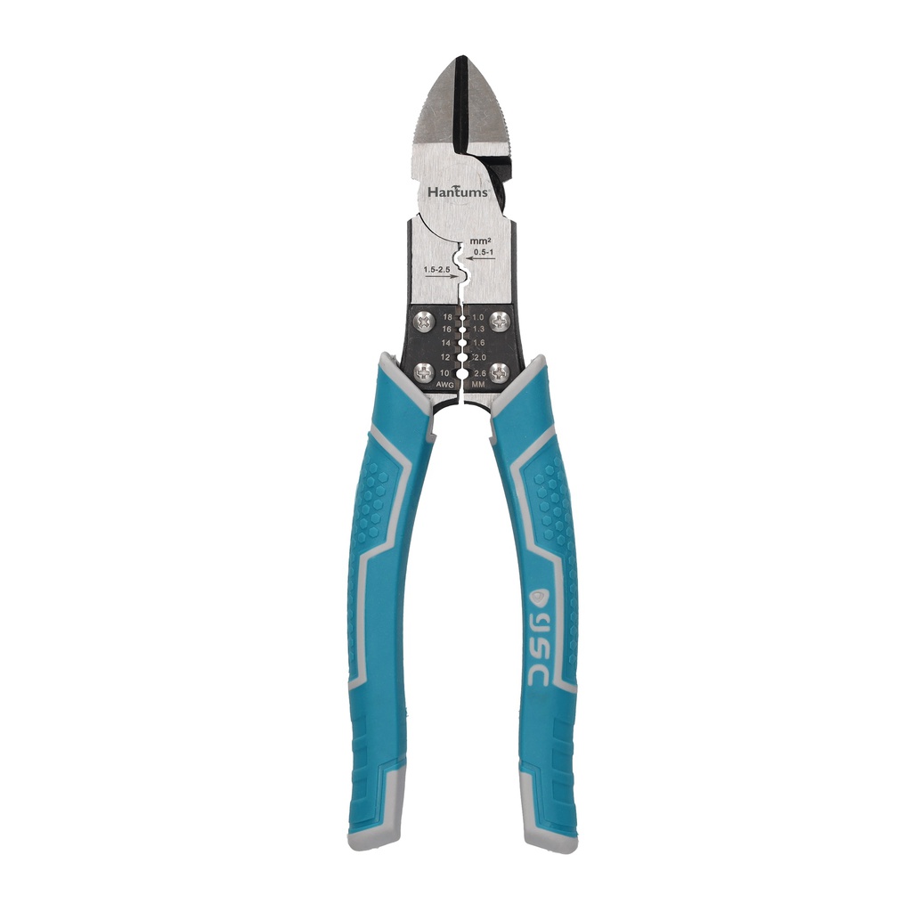 Profesional cutting pliers 200mm with wire stripper and crimping tool