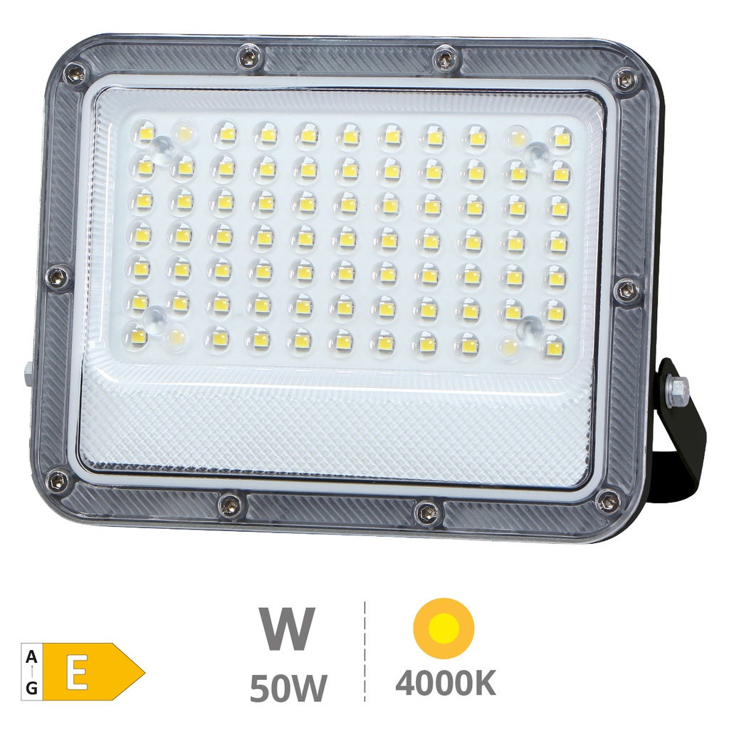 Proyector aluminio LED Belinta 50W 4000K IP65 Negro