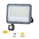 Belinta Projecteur aluminium LED avec détecteur 50W 4000K IP65 noir