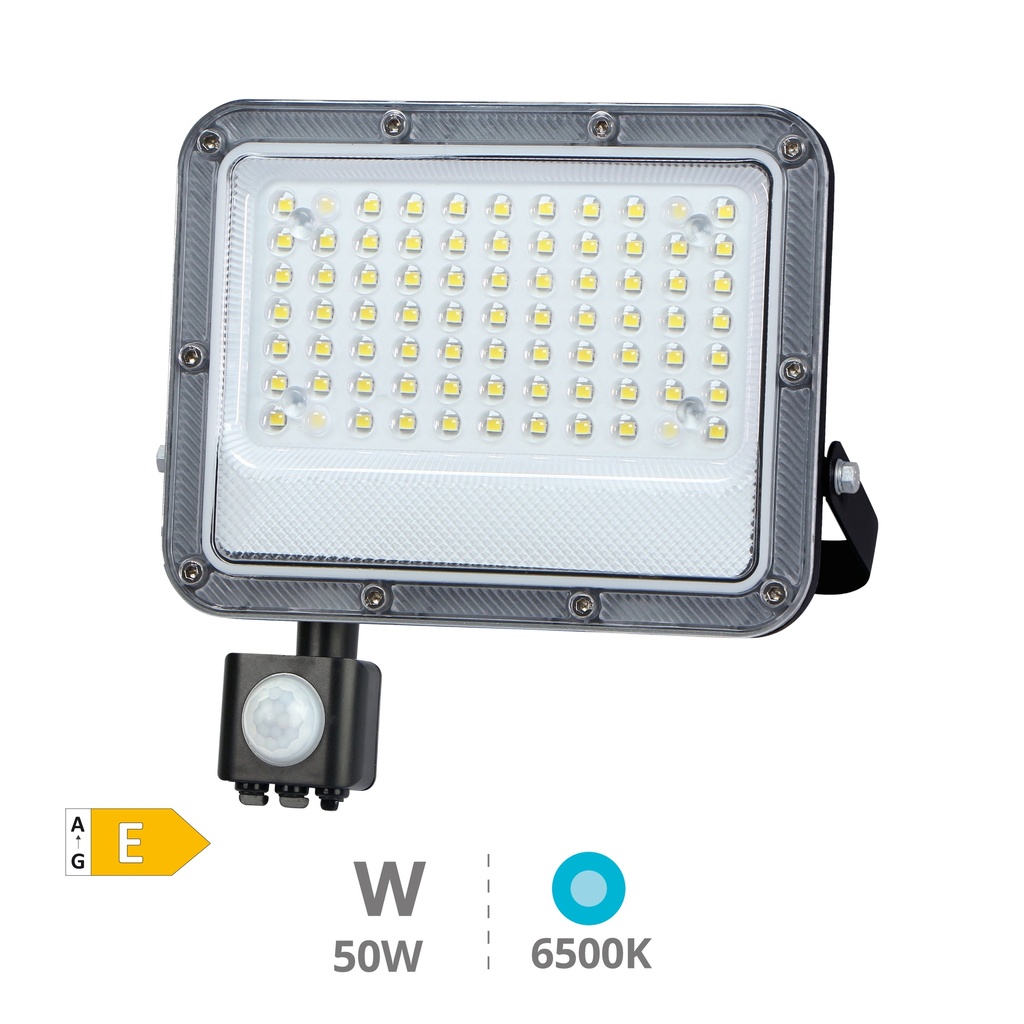 Proyector aluminio LED Belinta con sensor 50W 6500K IP65 Negro