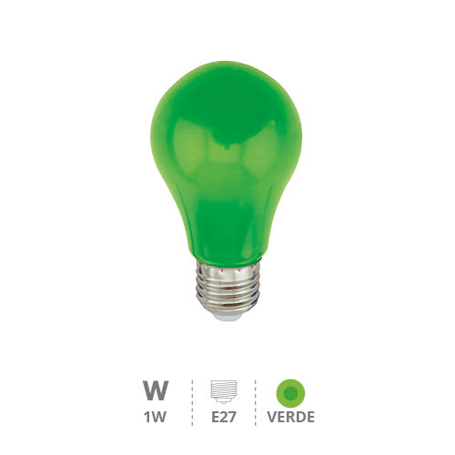 Bombilla LED estándar 1W E27 Verde