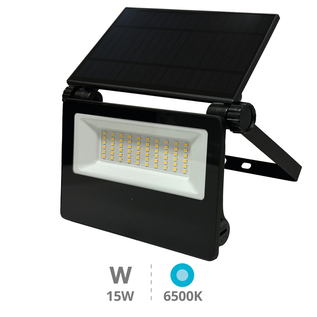 Proyector solar LED Kumira con sensor 15W 6500K IP65 Negro