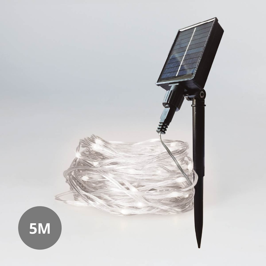 Guirnalda LED 5M solar luz fría