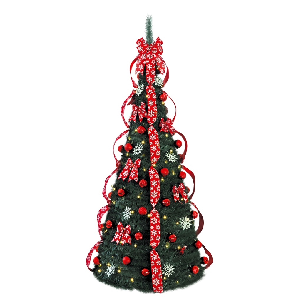 Árbol de navidad plegable decorado con luces Niah 1,5M