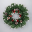 Baliti Artificial Christmas wreath Ø50 80 white tips, berries and pinecones