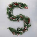 Dusia Artificial garland 1,5M 100 white tips, berries and pinecones