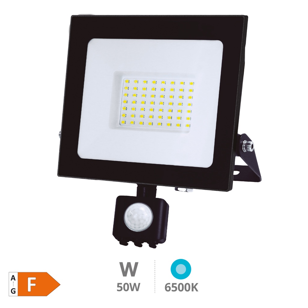 Proyector LED con sensor 50W 6500K IP65 Negro - Libertina