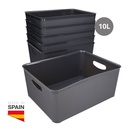 Cesto organizador plástico 10L Gris - 6u retráctil