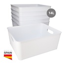 Cesto organizador plástico 14L Blanco - 6u retráctil