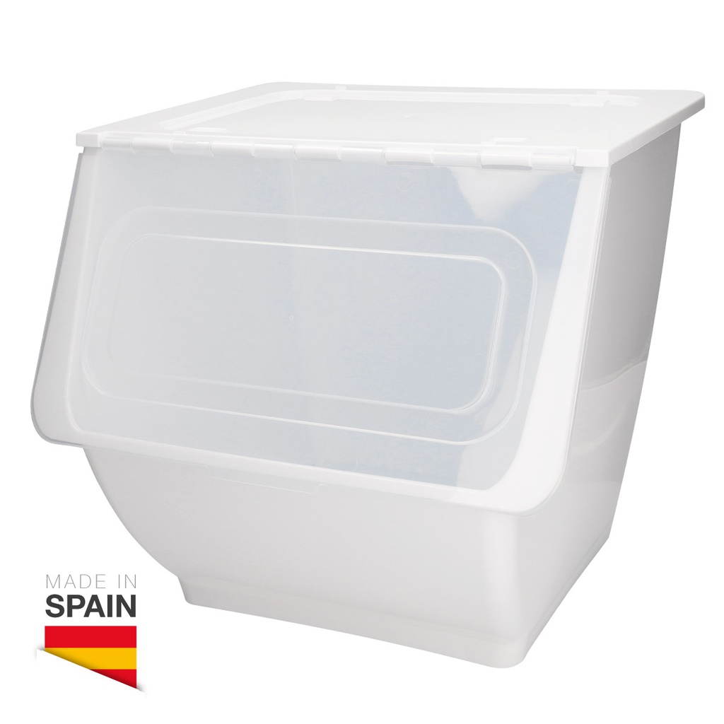 Contenedor apilable con ruedas 36L Blanco