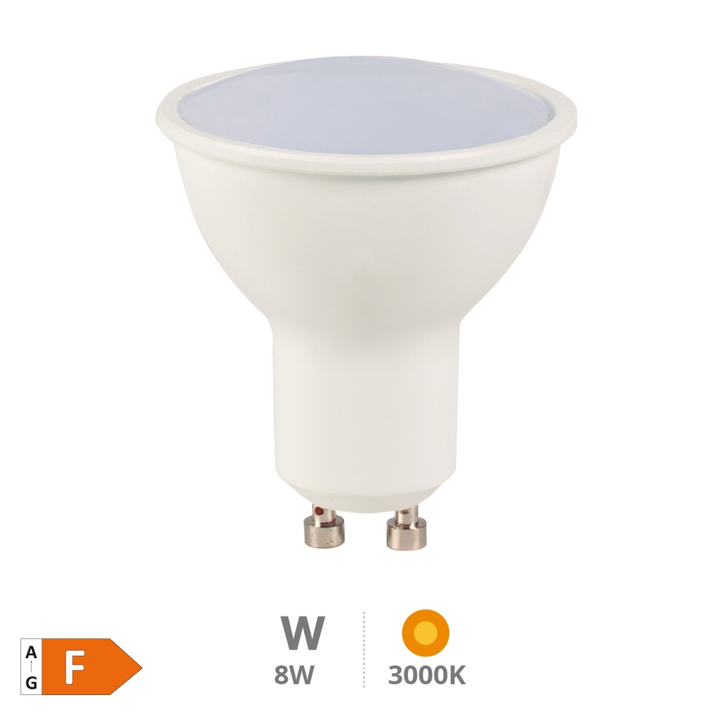 Bombilla LED dicroica 8W GU10 3000K - Libertina