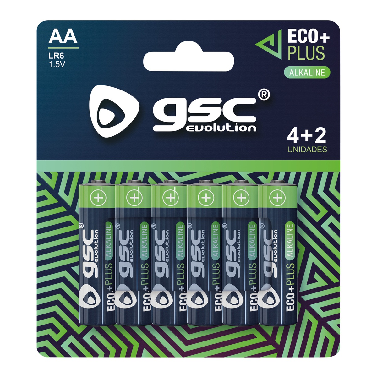 Pila GSC EcoPlus alcalina LR6 (AA) Pack 4+2ud