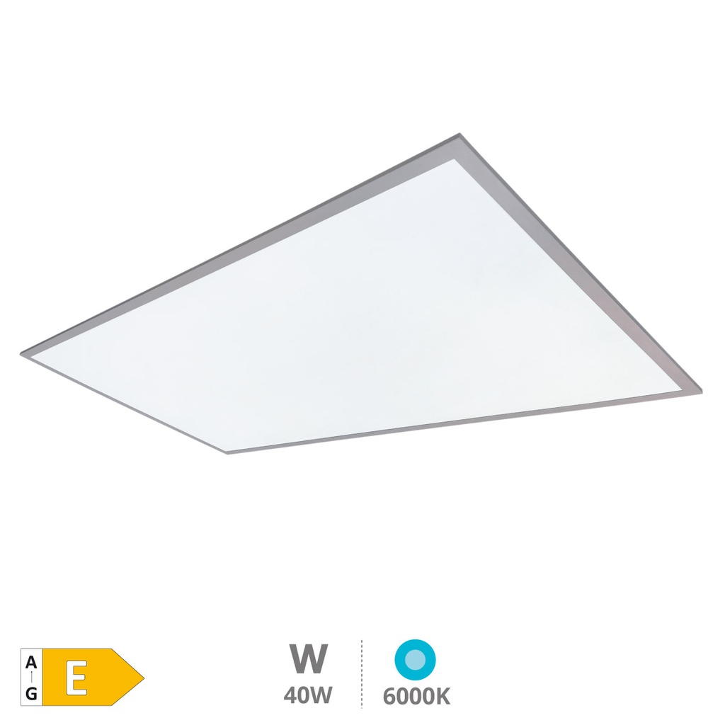 Panel empotrable LED rectangular Luena 119,5x29,5cm 40W 6000K Níquel