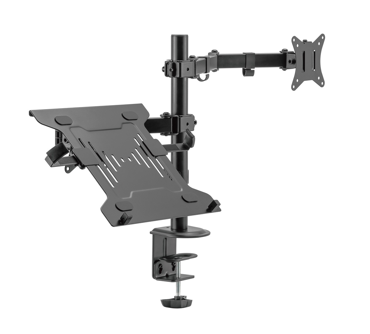 Steel Monitor Arm with Laptop Tray