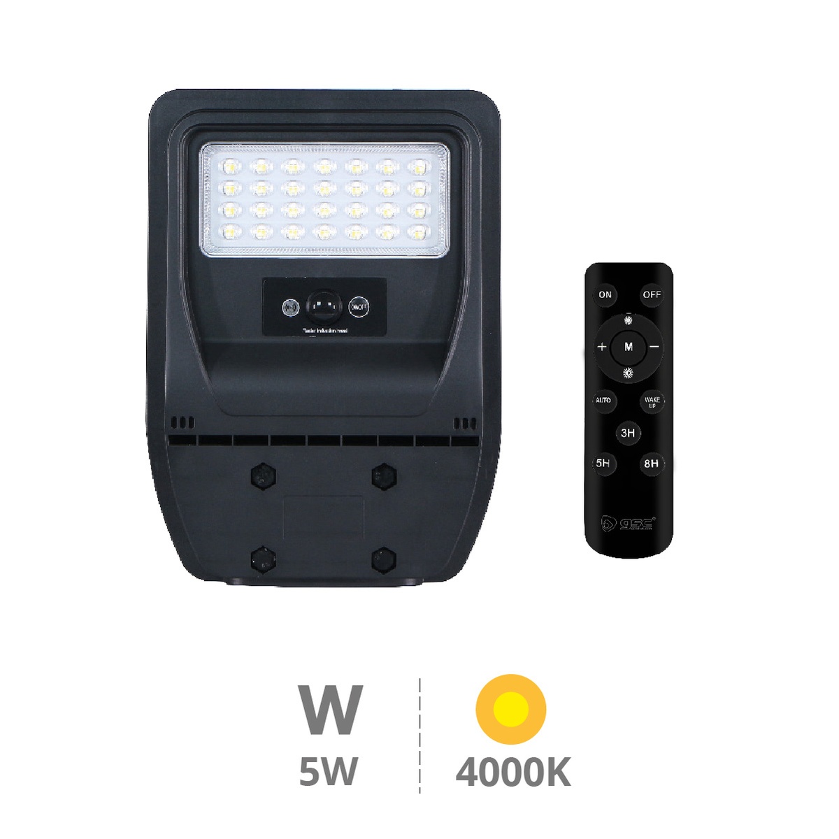 Buat Lampadaire solaire LED avec détecteur crépusculaire et de mouvement 5W 4000K IP65