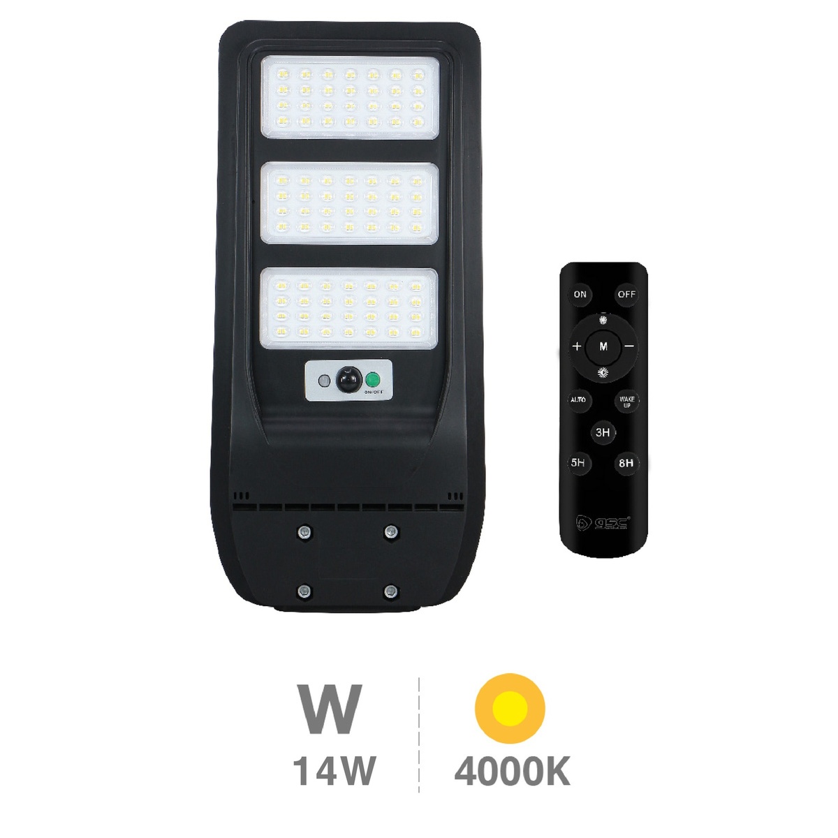 Buat Farola solar LED con sensor crepuscular y movimiento 14W 4000K  IP65 