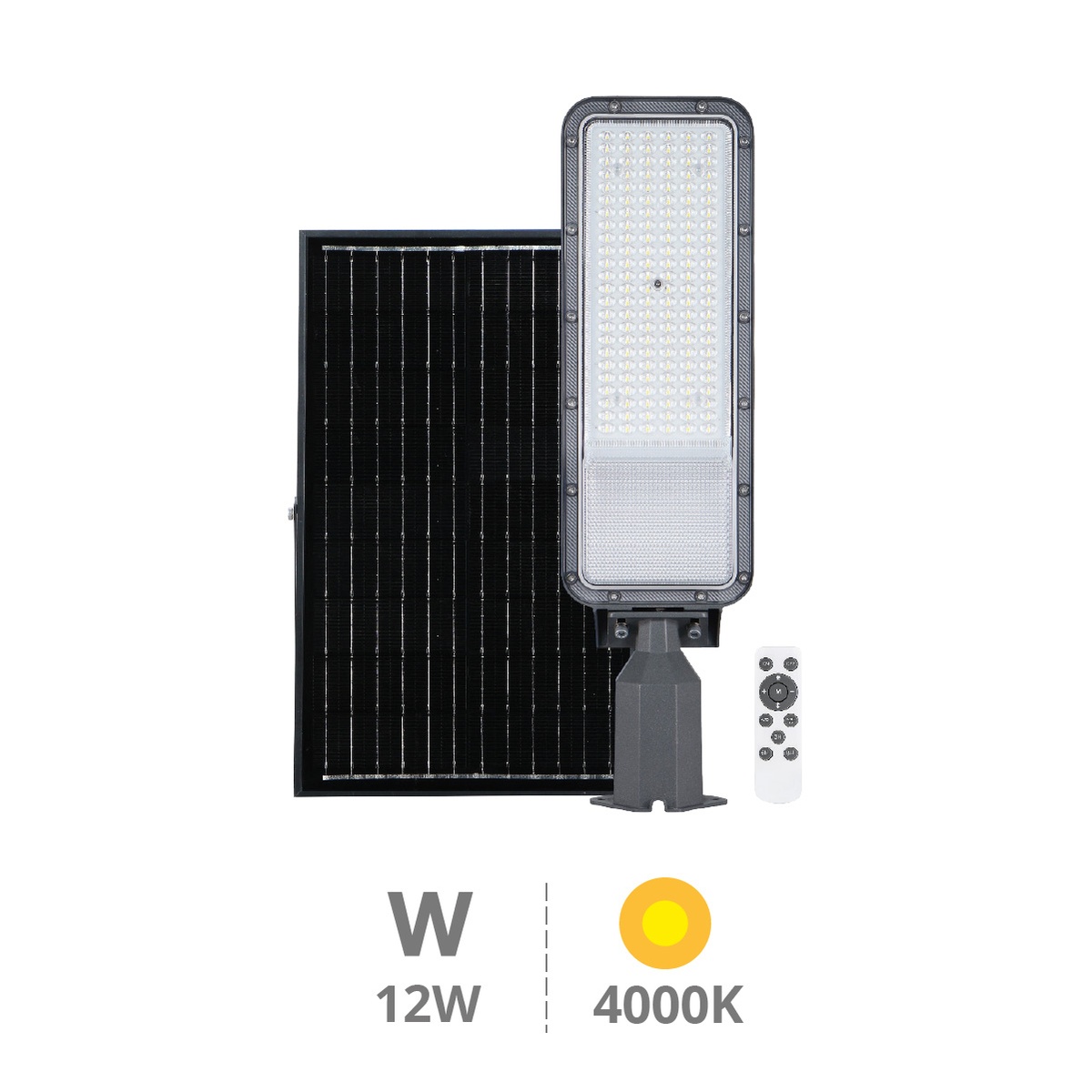 Longbia Lampadaire industriel solaire LED 6W 4000K IP65 - Pro Line