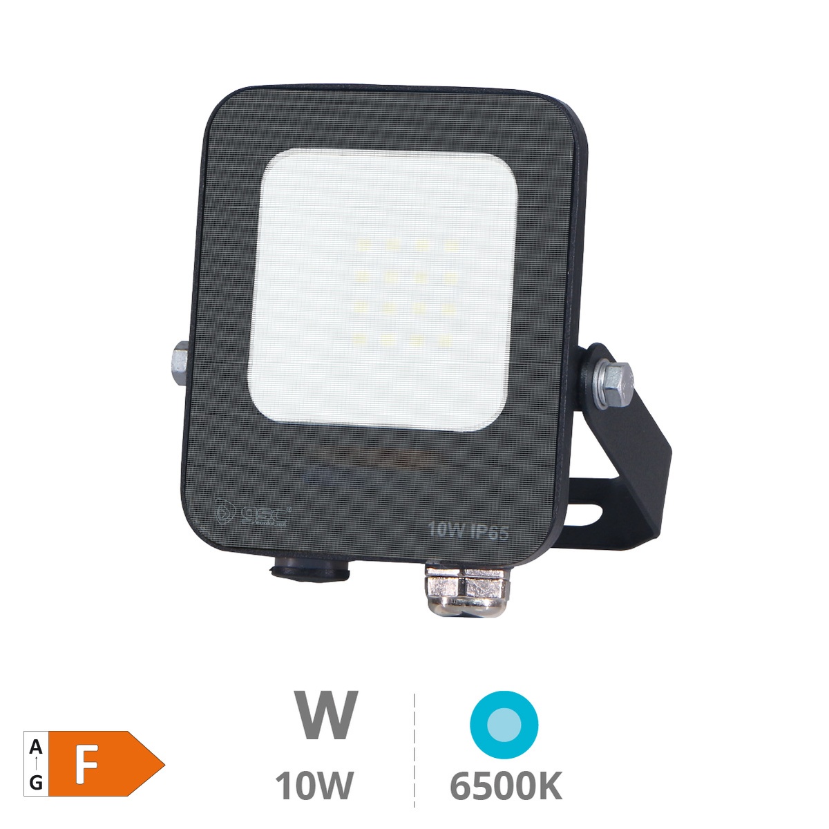 Proyector aluminio LED Santadi 10W 6500K IP65 Negro