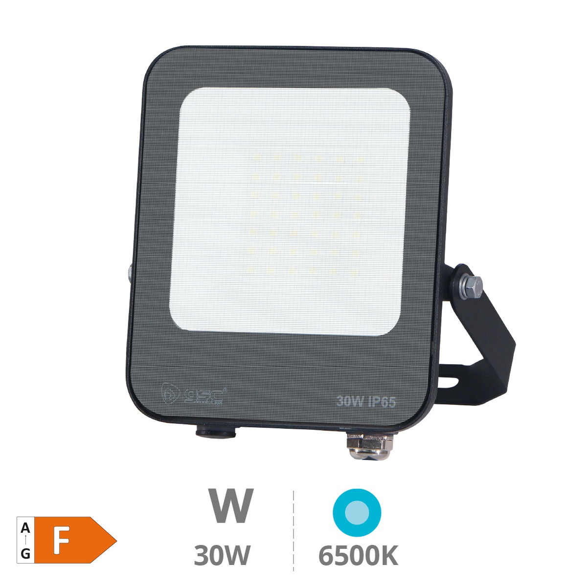 Projecteur aluminium LED Santadi 30W 6500K IP65 Noir