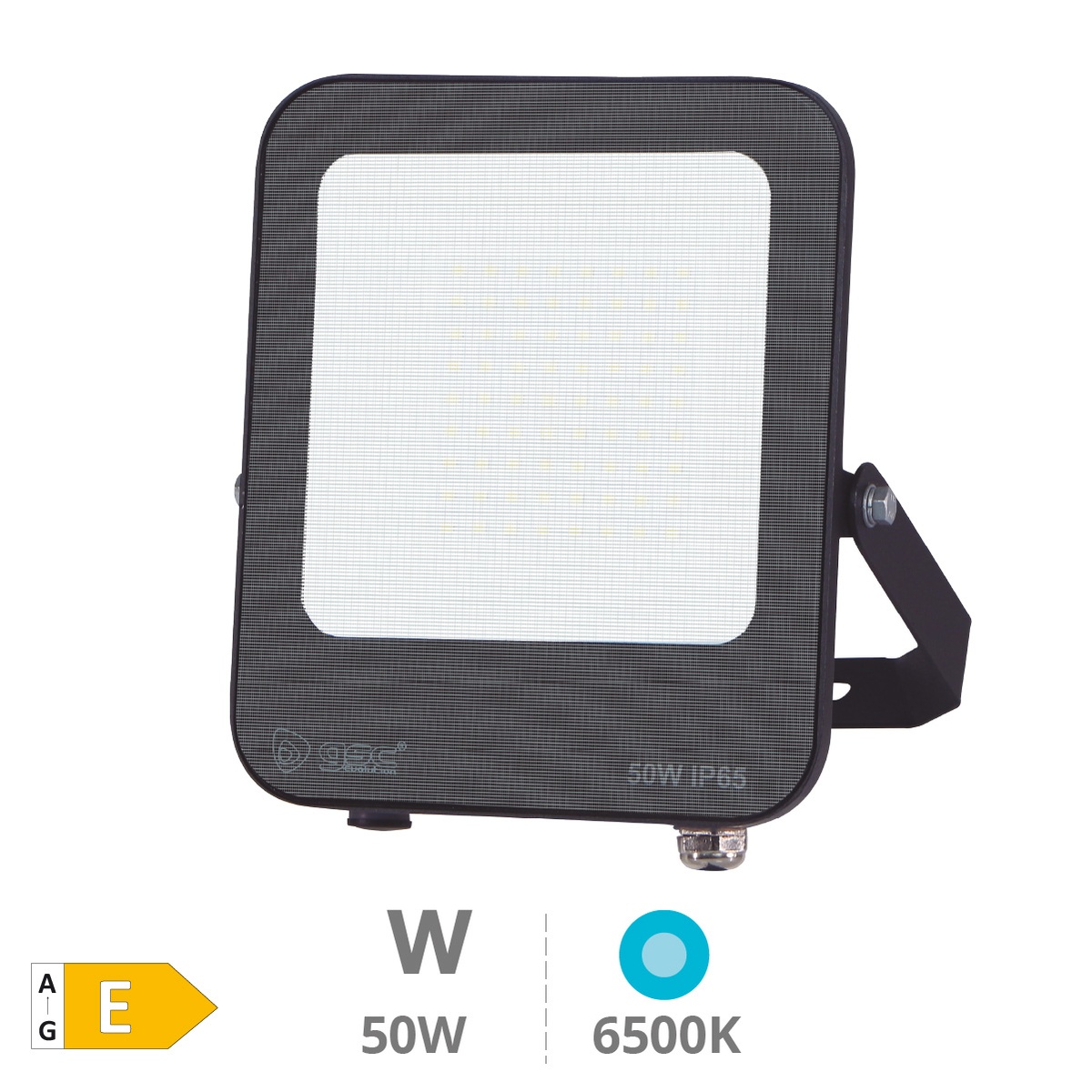 Projecteur aluminium LED Santadi 50W 6500K IP65 Noir