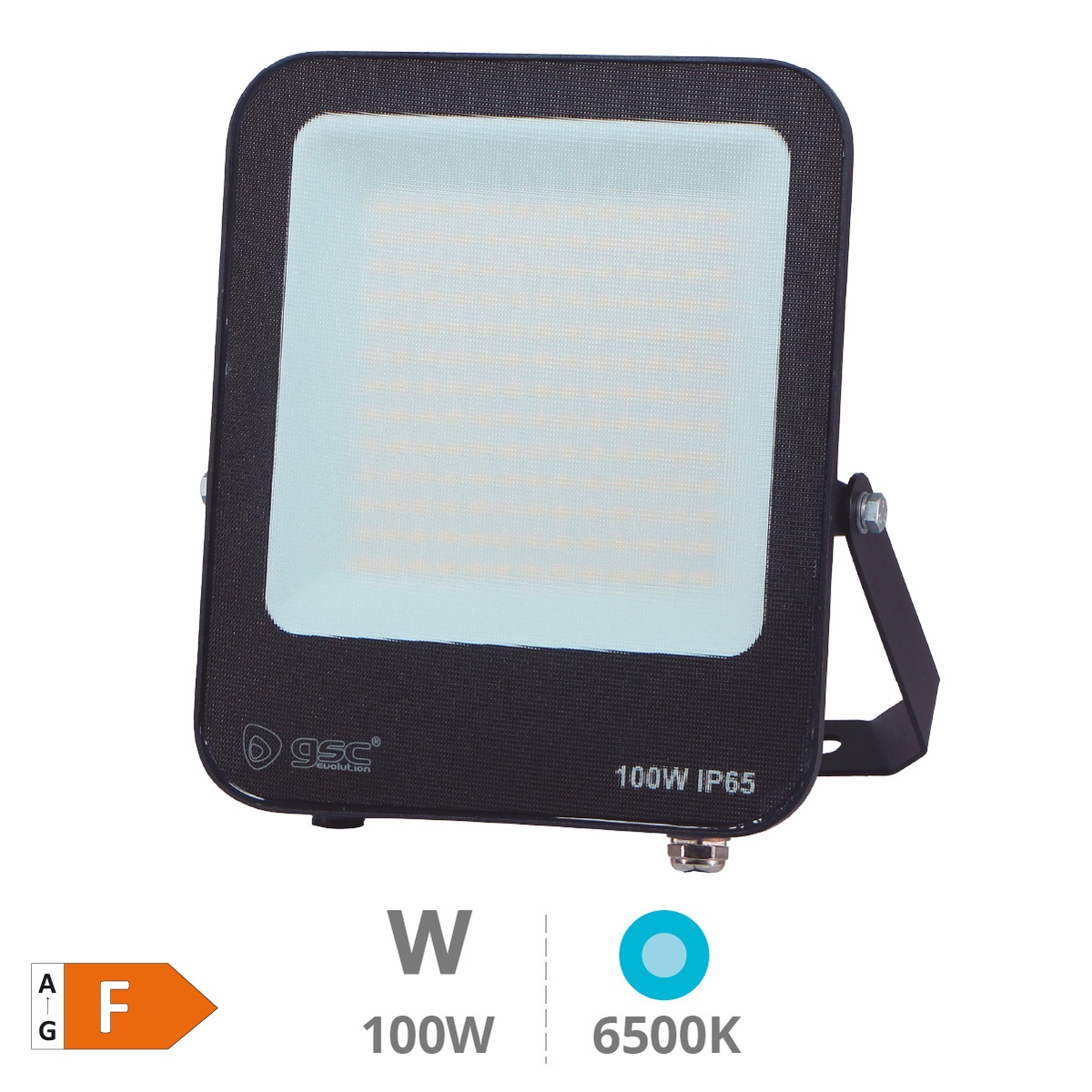 Projetor alumínio LED Santadi 100W 6500K IP65 Preto